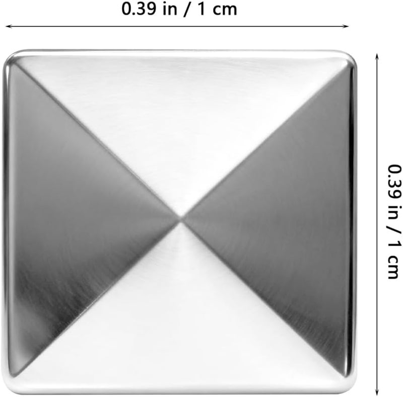 TOPPERFUN 100Pcs Square Rivets, 0.39in Copper Flat Back Pyramid Studs Flat Back, Flatback Pyramid Hot Studs, Metal Nail Head Rivet DIY Accessories for Clothing Bags Leather Shoes Jewelry Crafts - Image 2
